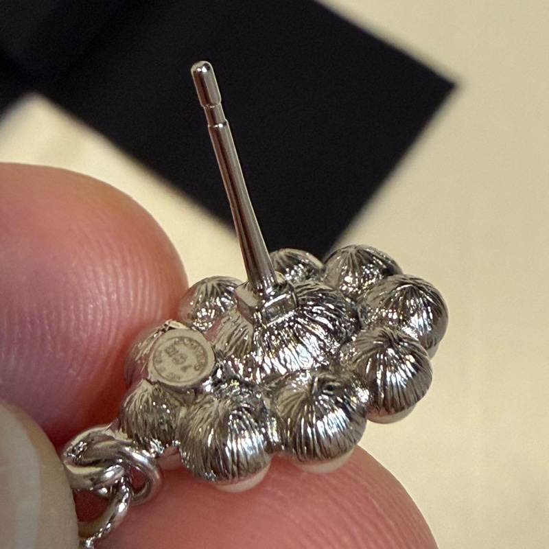 CHANEL 香奈兒 CC 花朵 珍珠 耳環-4