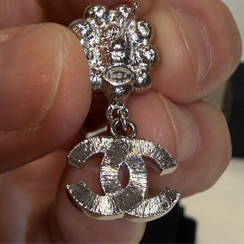 CHANEL 香奈兒 CC 花朵 珍珠 耳環-6