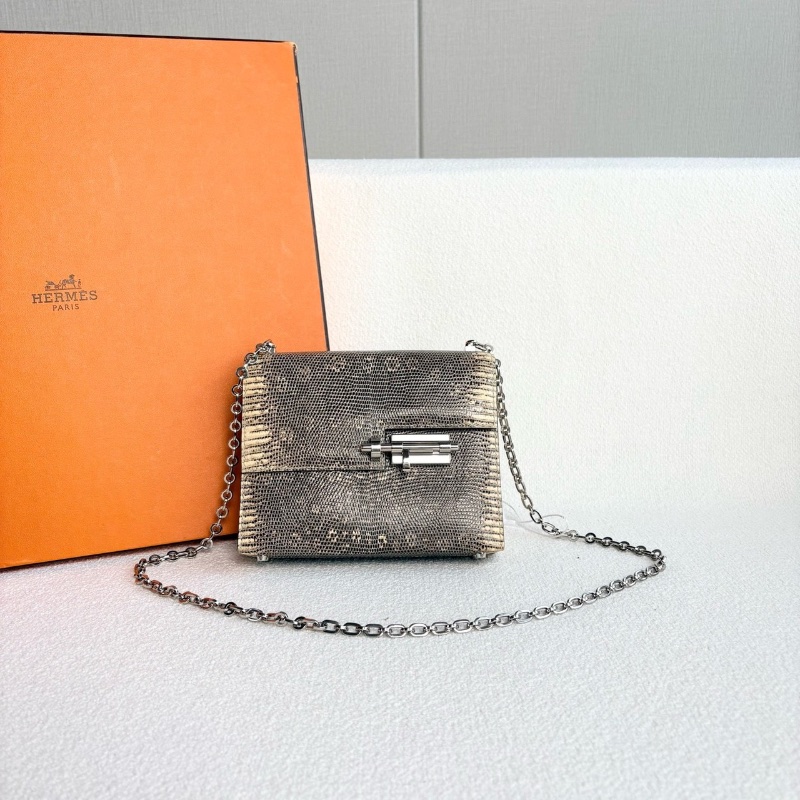 Hermes verrou插銷手槍包銀扣 mini 原色蜥蜴 17*13*4 99新配件塵袋盒子-1