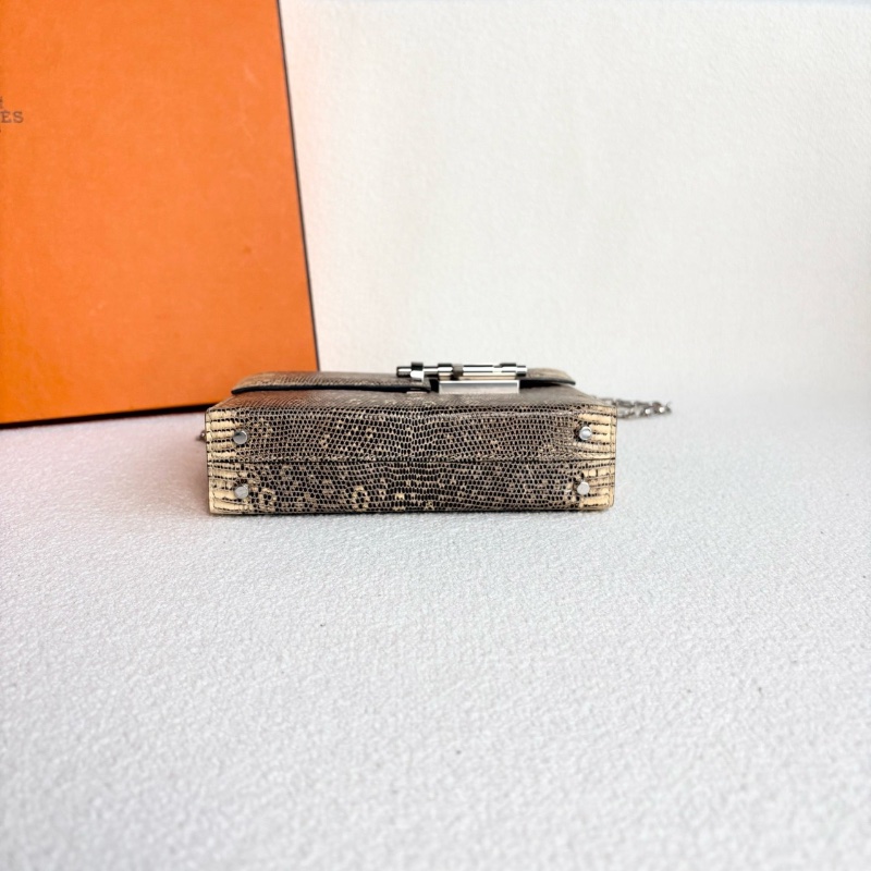 Hermes verrou插銷手槍包銀扣 mini 原色蜥蜴 17*13*4 99新配件塵袋盒子-5