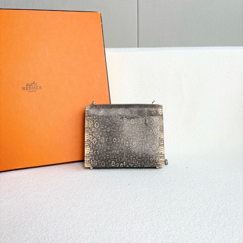 Hermes verrou插銷手槍包銀扣 mini 原色蜥蜴 17*13*4 99新配件塵袋盒子-7