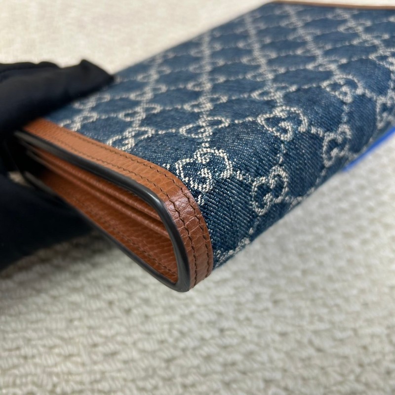 ZZZ 古馳Gucci酒神丹寧牛仔包  藍色牛仔布+棕色皮革 復古做舊感滿滿 標誌性虎頭馬蹄扣 琺瑯工藝超有辨識度-10