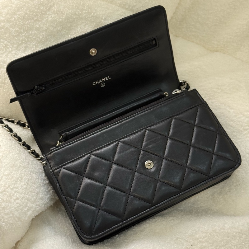 （香港購證🇭🇰）Chanel Woc 黑銀羊皮-10