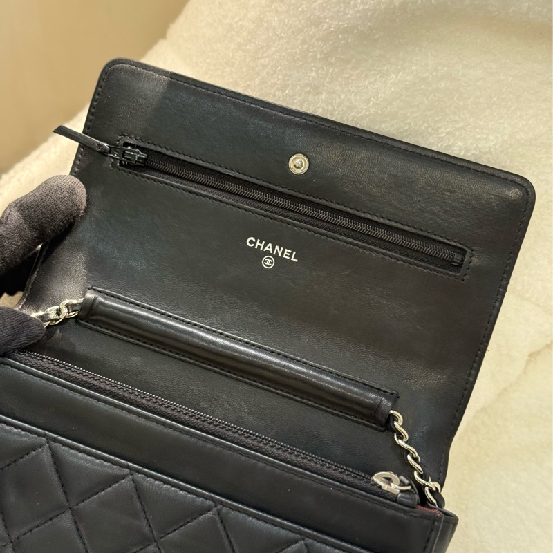 （香港購證🇭🇰）Chanel Woc 黑銀羊皮-11