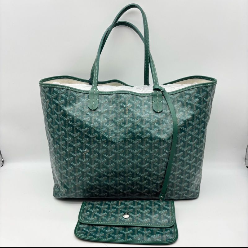 【96%新✨經典保值❗️🈹秒殺價優惠】GOYARD Saint Louis Y字老花滿印 托特包 小號 綠色-1