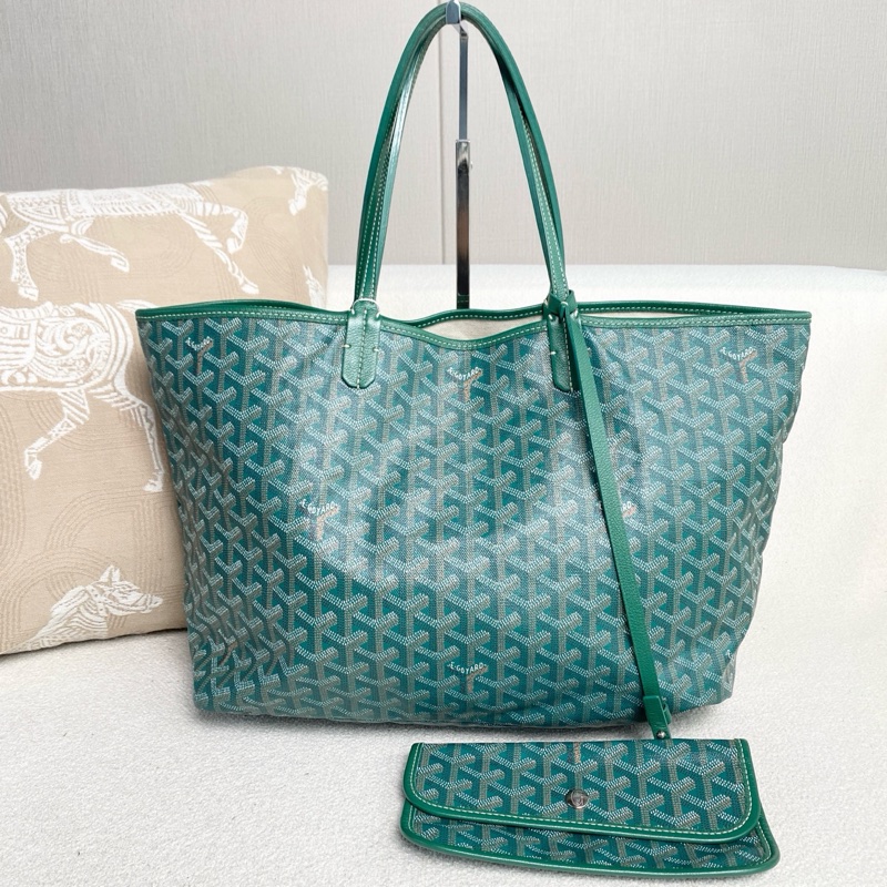 【96%新✨經典保值❗️🈹秒殺價優惠】GOYARD Saint Louis Y字老花滿印 托特包 小號 綠色-1