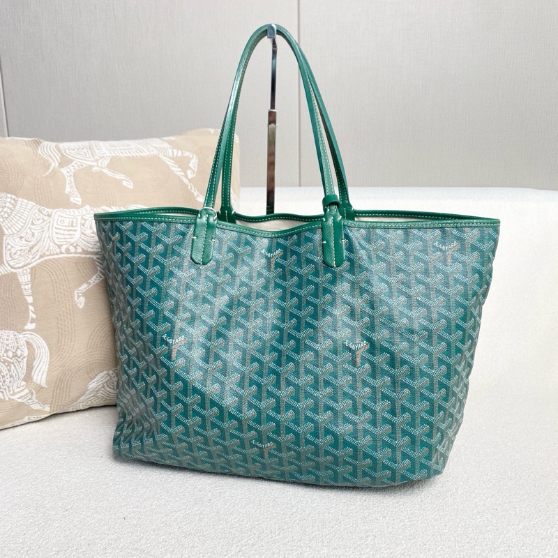 【96%新✨經典保值❗️🈹秒殺價優惠】GOYARD Saint Louis Y字老花滿印 托特包 小號 綠色-3