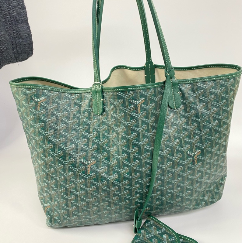 【96%新✨經典保值❗️🈹秒殺價優惠】GOYARD Saint Louis Y字老花滿印 托特包 小號 綠色-11