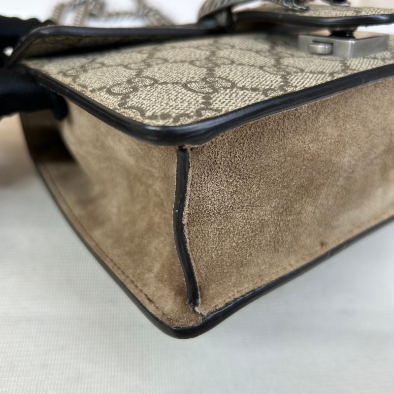 古馳Gucci酒神小號包  經典老花圖案 鏈條設計 適合日常搭配 時尚百搭-7