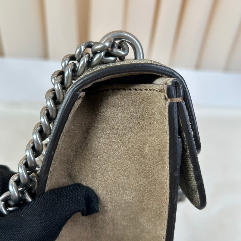 古馳Gucci酒神小號包  經典老花圖案 鏈條設計 適合日常搭配 時尚百搭-9