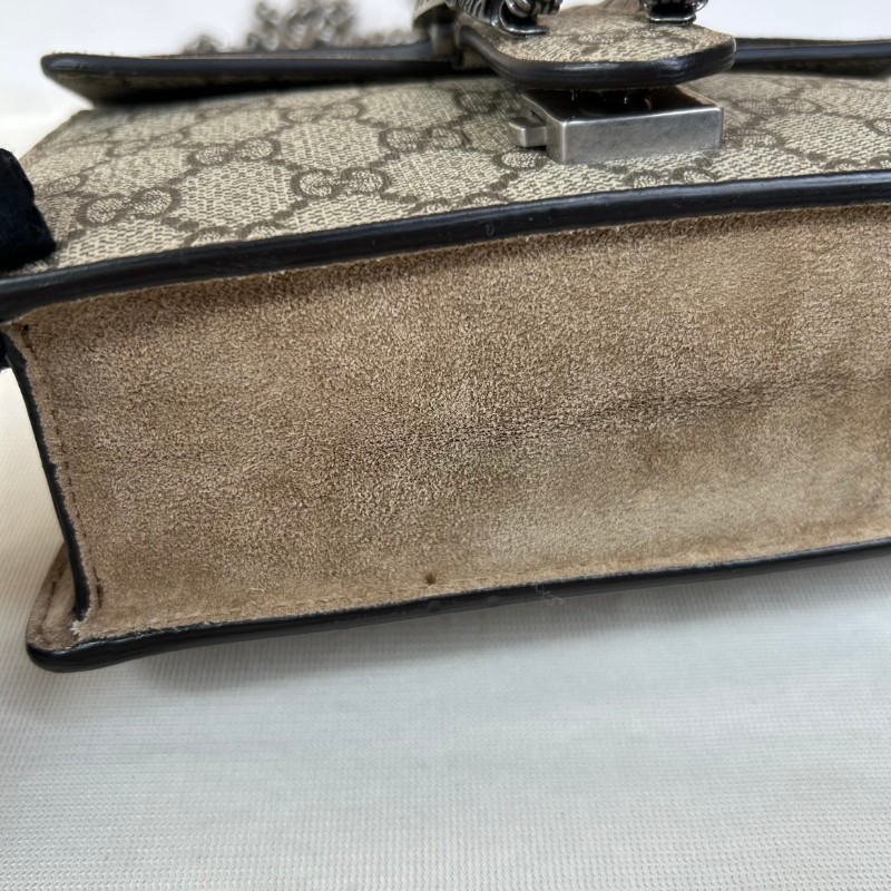 古馳Gucci酒神小號包  經典老花圖案 鏈條設計 適合日常搭配 時尚百搭-15