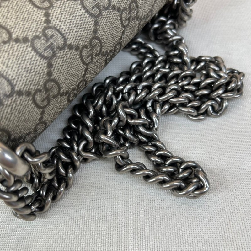 古馳Gucci酒神小號包  經典老花圖案 鏈條設計 適合日常搭配 時尚百搭-17