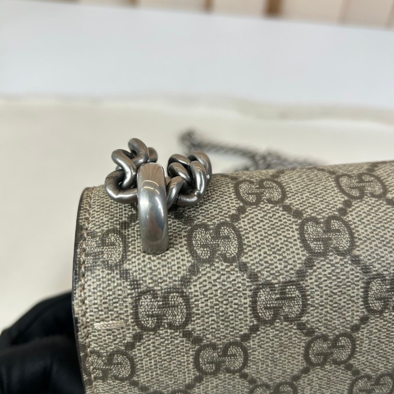 古馳Gucci酒神小號包  經典老花圖案 鏈條設計 適合日常搭配 時尚百搭-18