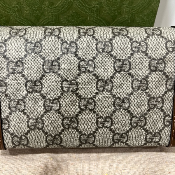 Gucci 1955 Hirsebit馬鞍扣斜背包（鳥木色）-6