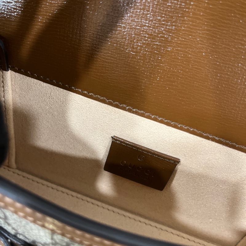 Gucci 1955 Hirsebit馬鞍扣斜背包（鳥木色）-8