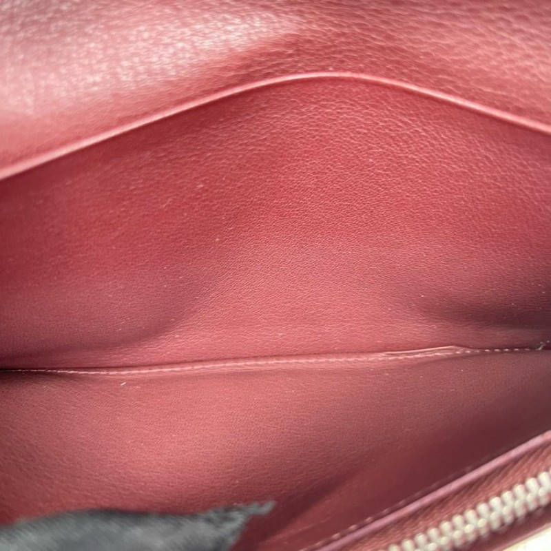 LV路易威登 長款酒紅色對折錢包 內裡卡位多 容量大 有刻字 適合日常使用-21