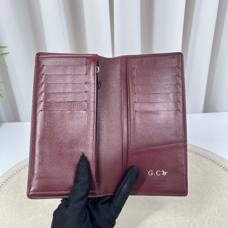 LV路易威登 長款酒紅色對折錢包 內裡卡位多 容量大 有刻字 適合日常使用-22