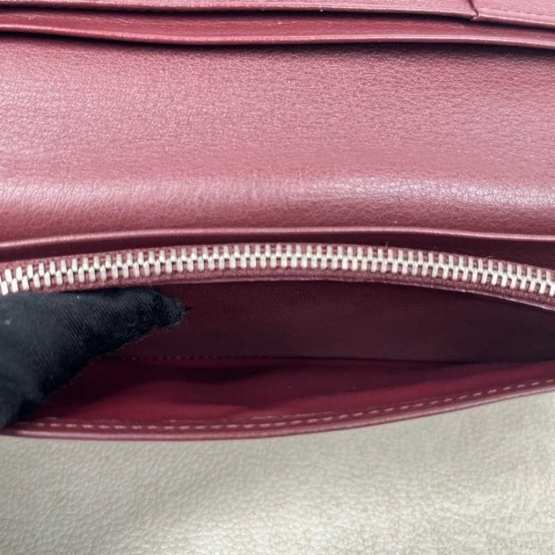 LV路易威登 長款酒紅色對折錢包 內裡卡位多 容量大 有刻字 適合日常使用-25