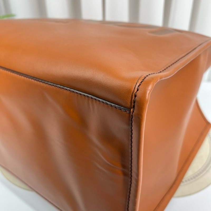 FENDI芬迪 焦糖色sunshine全皮手提托特包 容量超級大 日常出行都適合-15