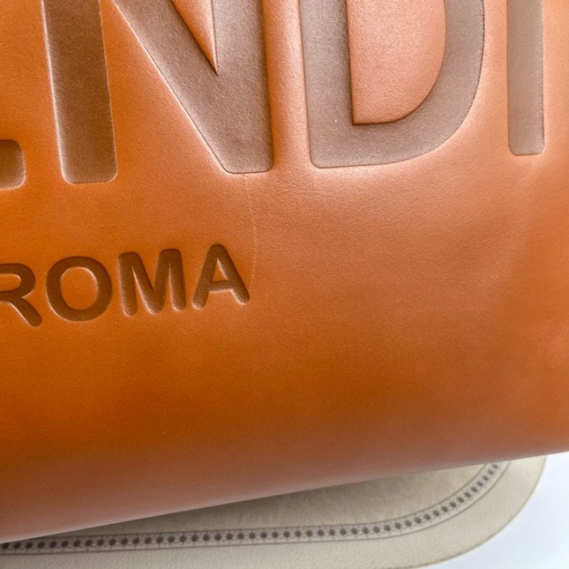 FENDI芬迪 焦糖色sunshine全皮手提托特包 容量超級大 日常出行都適合-21