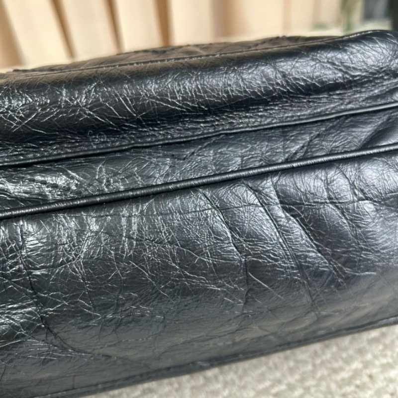 YSL聖羅蘭niki黑色油蠟皮 經典熱門款 隨性百搭 可單肩可斜挎 容量實用-13