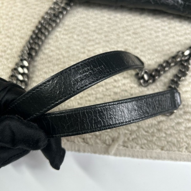 YSL聖羅蘭niki黑色油蠟皮 經典熱門款 隨性百搭 可單肩可斜挎 容量實用-15