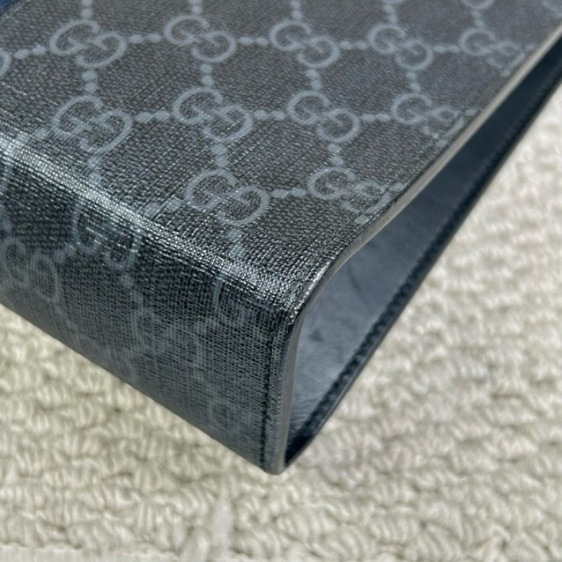 古馳Gucci經典老花手拿包 黑花配藍紅織帶 容量適中 日常通勤、洗漱、出門都很方便 實用性強-13