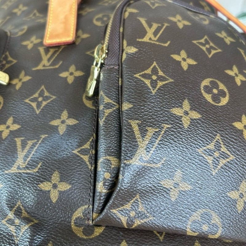 LV路易威登老花雙肩包 經典老花配色 金色五金 多口袋設計 容量大 男女都能背-10