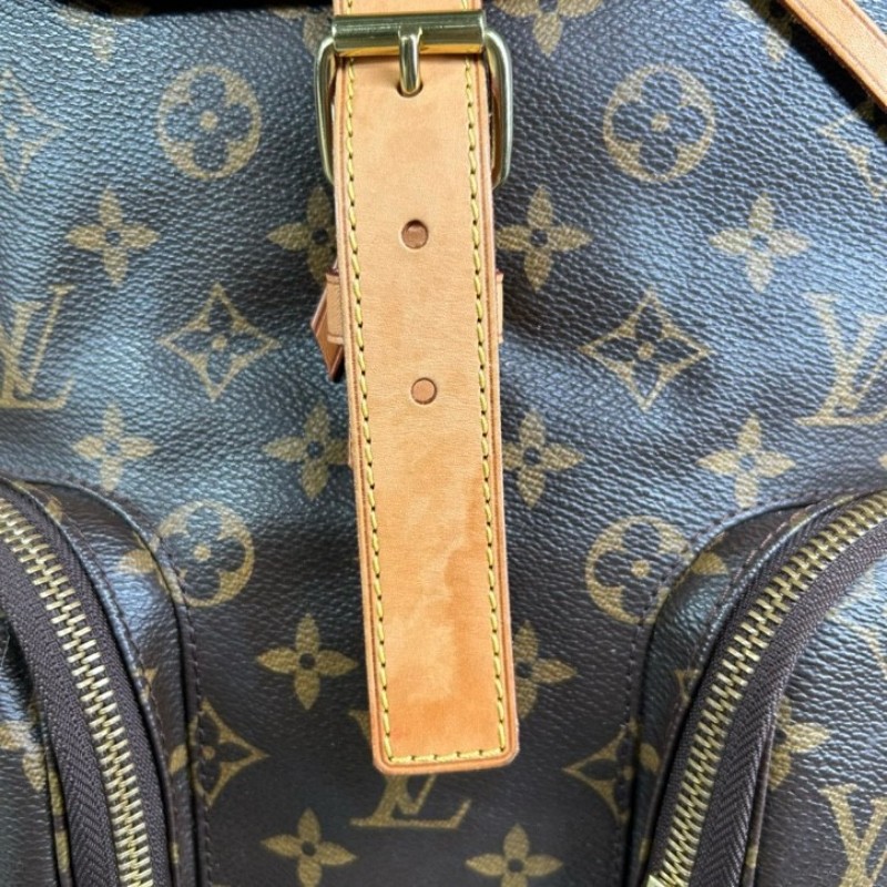 LV路易威登老花雙肩包 經典老花配色 金色五金 多口袋設計 容量大 男女都能背-26