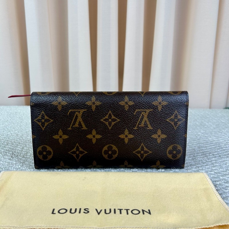 LV路易威登老花紅豆豆長款錢包 有刻字 紅色內裡 卡槽多 容量實用 經典老花配色 日常百搭-1