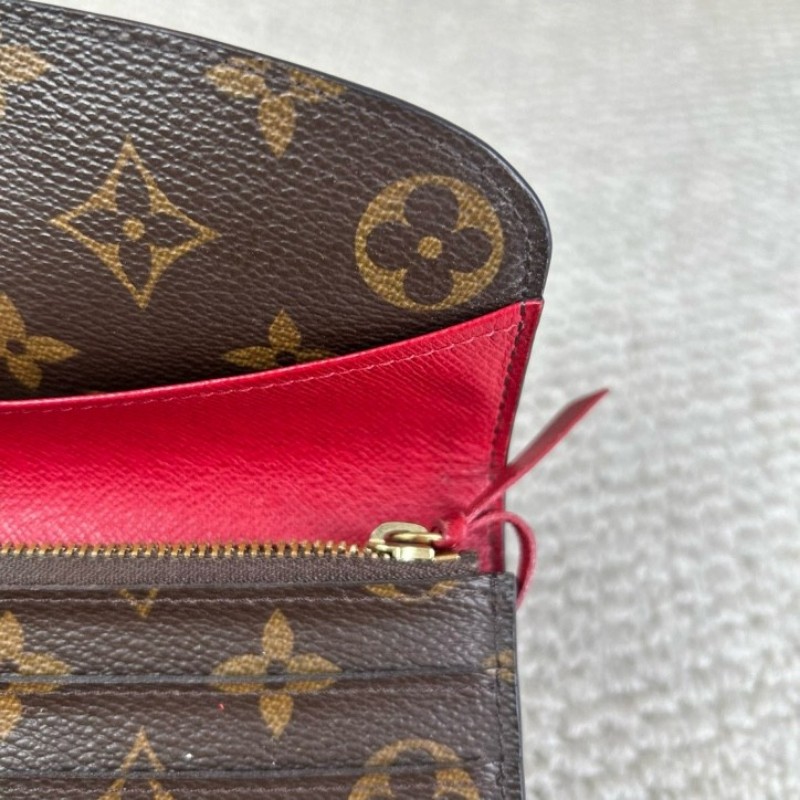 LV路易威登老花紅豆豆長款錢包 有刻字 紅色內裡 卡槽多 容量實用 經典老花配色 日常百搭-11