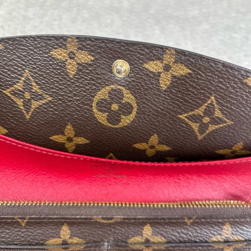 LV路易威登老花紅豆豆長款錢包 有刻字 紅色內裡 卡槽多 容量實用 經典老花配色 日常百搭-12