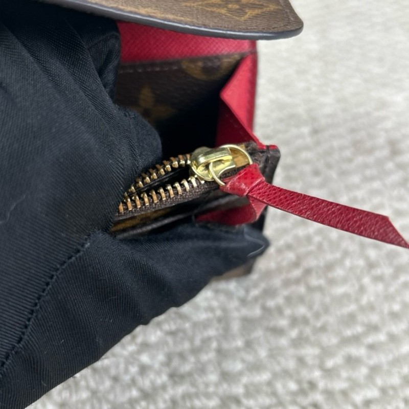 LV路易威登老花紅豆豆長款錢包 有刻字 紅色內裡 卡槽多 容量實用 經典老花配色 日常百搭-15