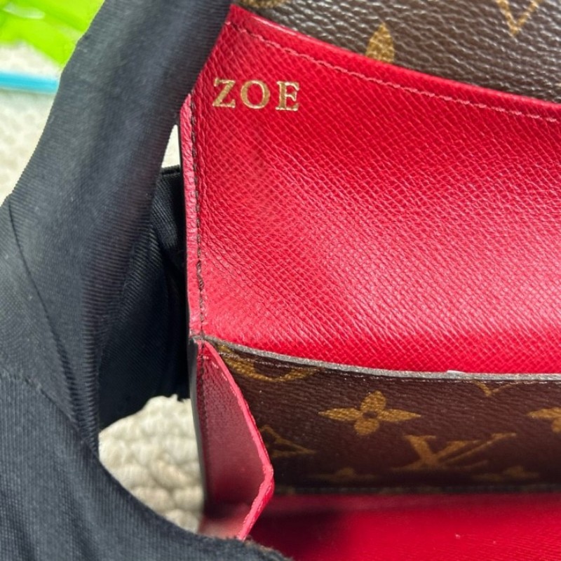 LV路易威登老花紅豆豆長款錢包 有刻字 紅色內裡 卡槽多 容量實用 經典老花配色 日常百搭-18