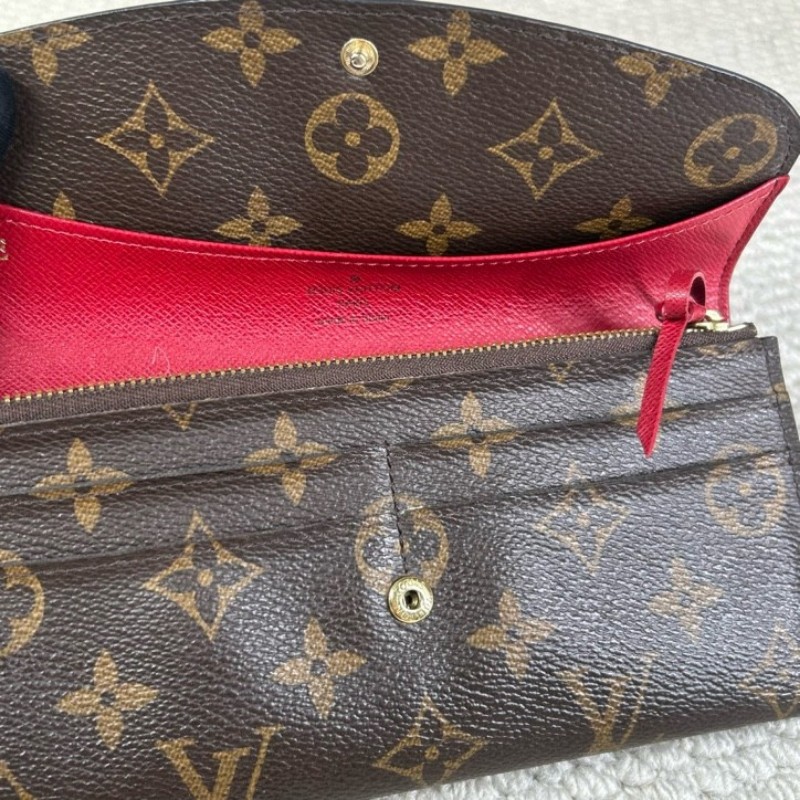 LV路易威登老花紅豆豆長款錢包 有刻字 紅色內裡 卡槽多 容量實用 經典老花配色 日常百搭-19