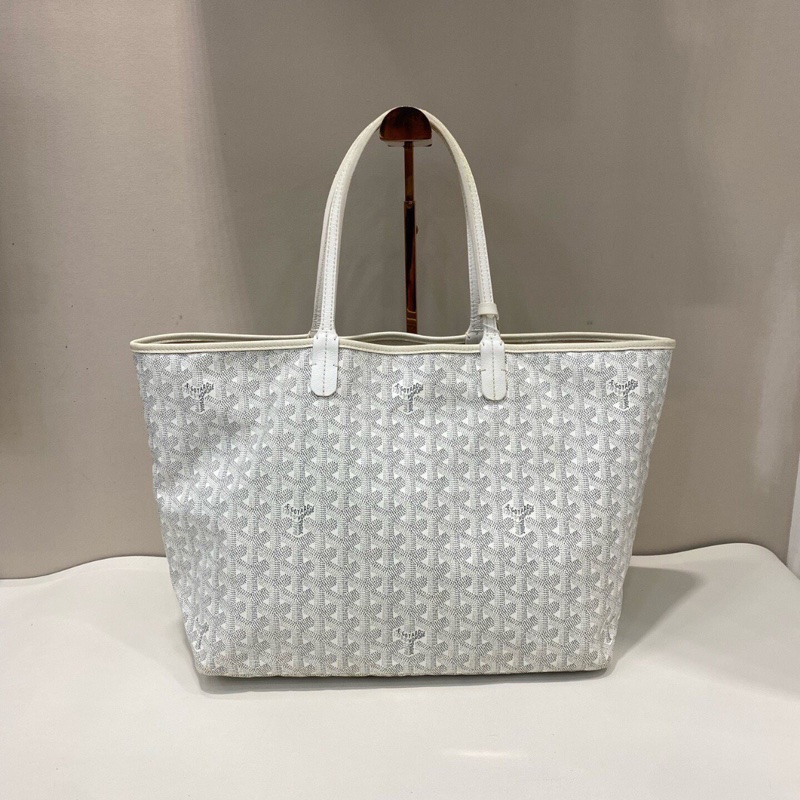 【法鬥聯盟舉手🤚🏻❤️限量稀有✨愛他就背他上身】Goyard限量款法鬥中號購物袋 白色｜子母包｜托特包｜手提包-2