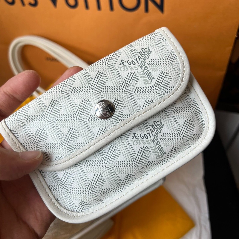 【法鬥聯盟舉手🤚🏻❤️限量稀有✨愛他就背他上身】Goyard限量款法鬥迷你購物袋 白色｜子母包｜托特包｜手提包-7