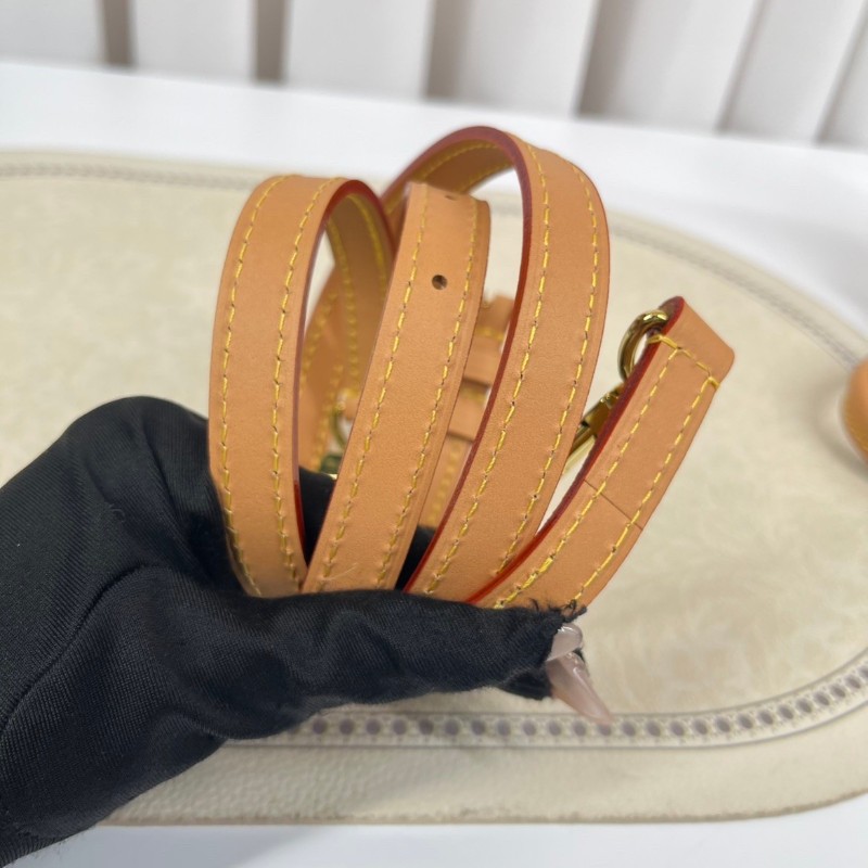 zzz LV路易威登  Speedy Nano 經典老花可拆卸可調節肩帶 棕色帆布塗層拼牛皮飾邊 枕頭包單肩斜挎手提包-15