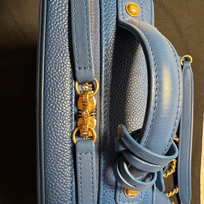 【98新✨秒殺優惠價🈹】Chanel香奈兒vanity case藏藍色相機包小號荔枝皮-3