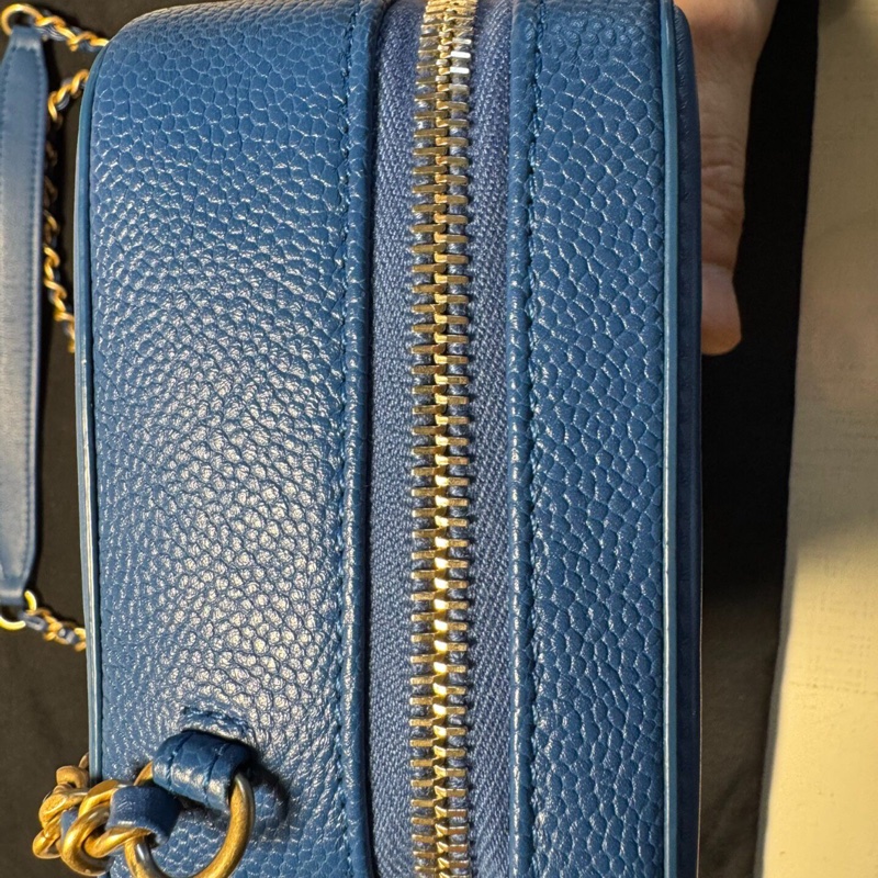 【98新✨秒殺優惠價🈹】Chanel香奈兒vanity case藏藍色相機包小號荔枝皮-6