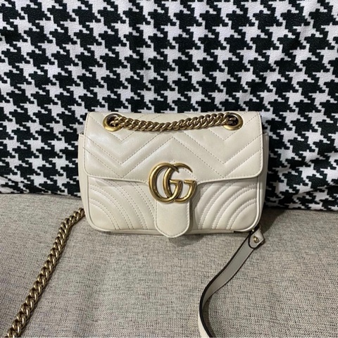 【94新 ✨ 全網最低價！】GUCCI古馳白金marmont馬蒙22單肩斜挎包