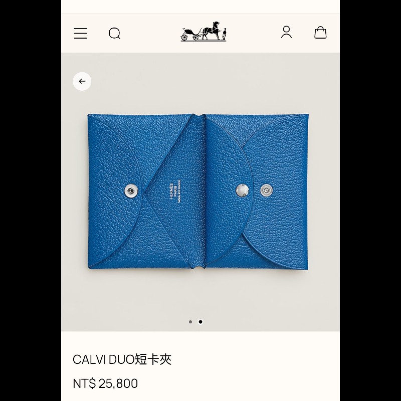 Hermes 愛馬仕 黑色雙層小皮夾 Calvi duo-1