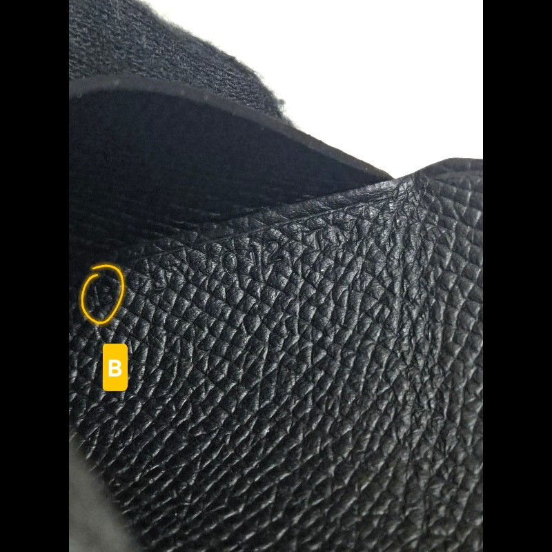 Hermes 愛馬仕 黑色雙層小皮夾 Calvi duo-4