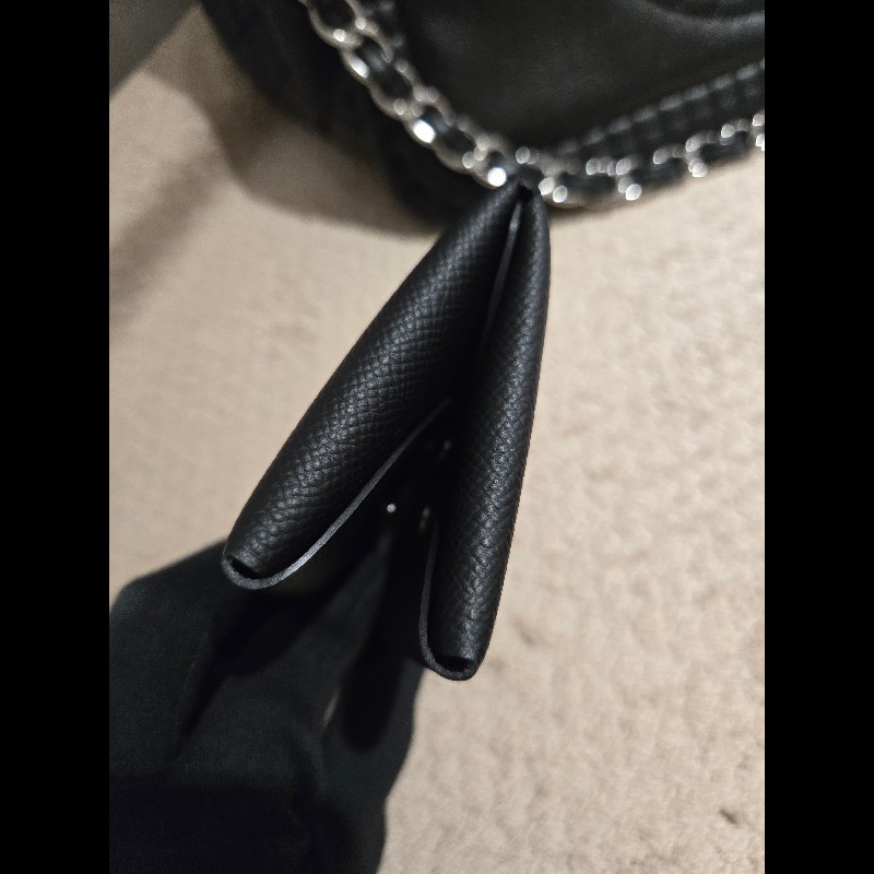 Hermes 愛馬仕 黑色雙層小皮夾 Calvi duo-17