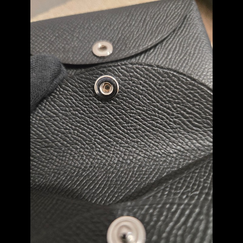 Hermes 愛馬仕 黑色雙層小皮夾 Calvi duo-19