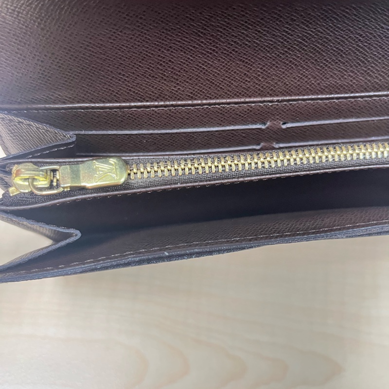 LOUIS VUITTON LV 路易威登 Damier Ebene棕色 金釦下蓋棋盤格 帆布-6