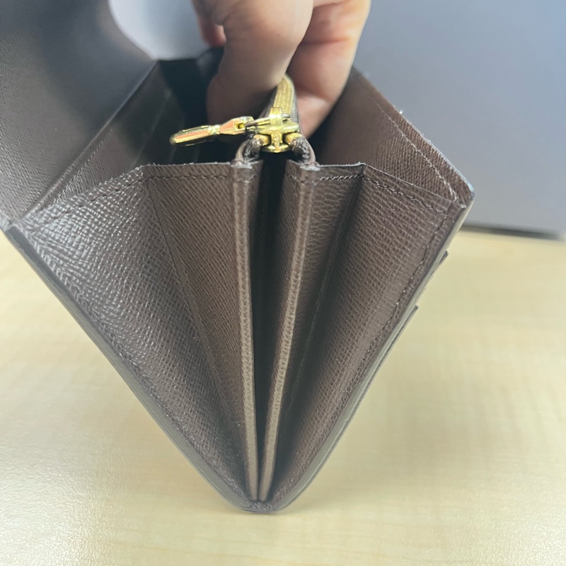 LOUIS VUITTON LV 路易威登 Damier Ebene棕色 金釦下蓋棋盤格 帆布-10