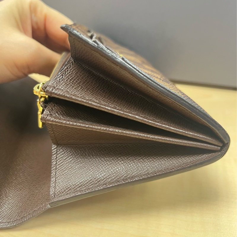 LOUIS VUITTON LV 路易威登 Damier Ebene棕色 金釦下蓋棋盤格 帆布-11