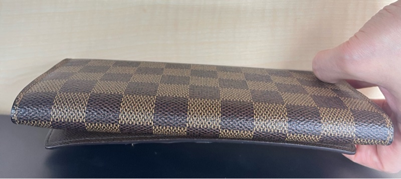 LOUIS VUITTON LV 路易威登 Damier Ebene棕色 金釦下蓋棋盤格 帆布-15