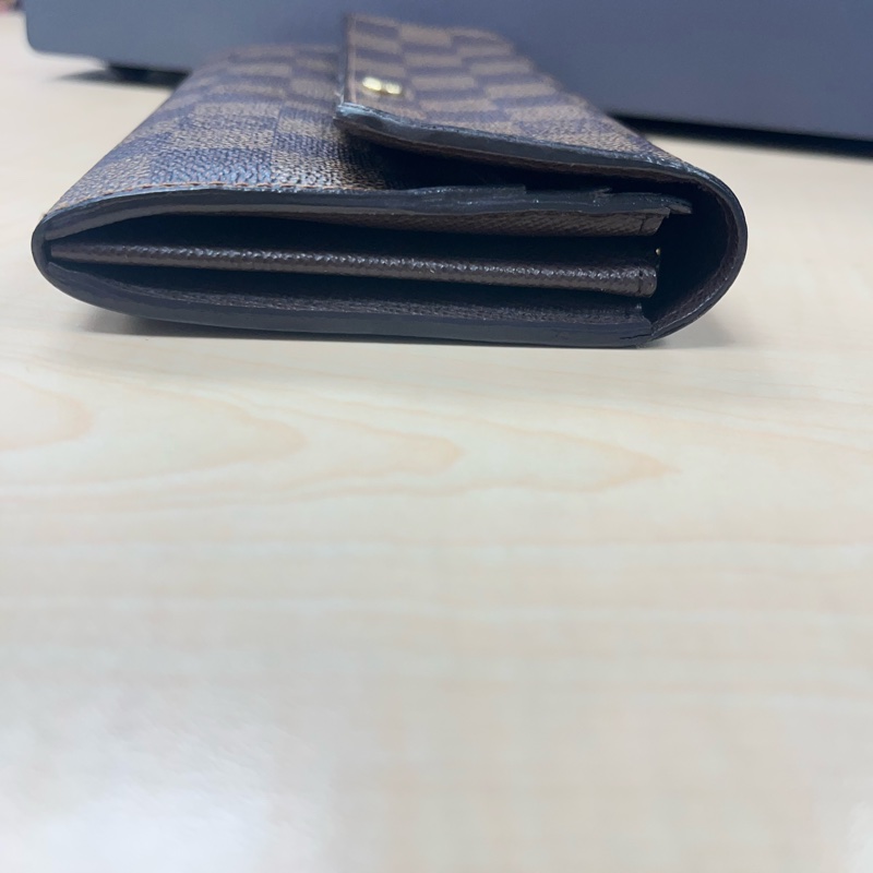 LOUIS VUITTON LV 路易威登 Damier Ebene棕色 金釦下蓋棋盤格 帆布-18